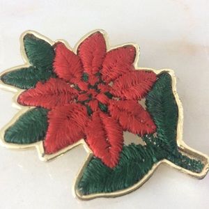 Vintage B. J. poinsettia Christmas brooch